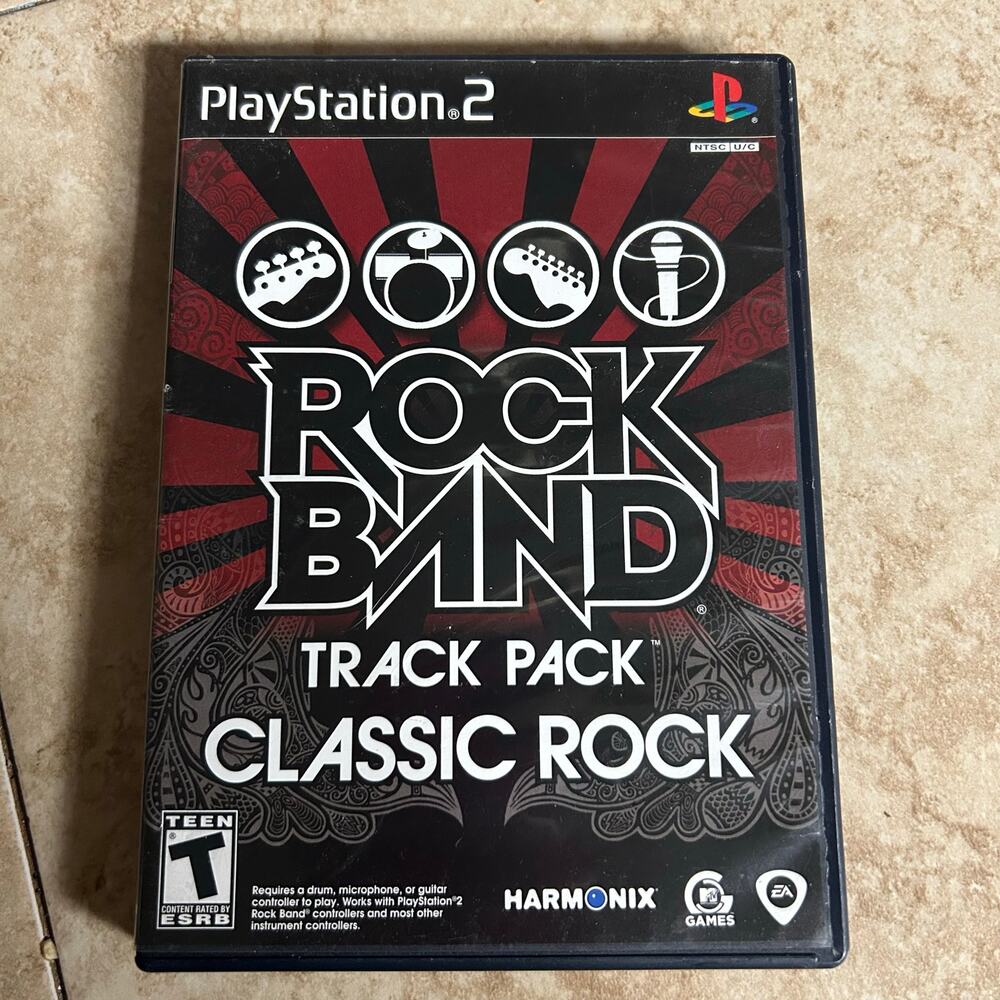 PS2 2009 Rock Band Track Pack Classic Rock Game Playstation 2